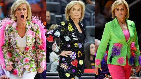 LSU Basketball Coach Kim Mulkey’s Flashy Outfits Through the。